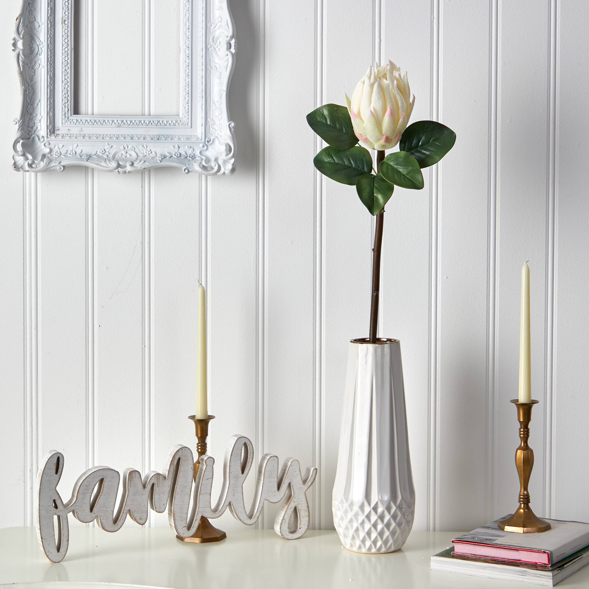 White King Protea Artificial Flower Stem, 4ct.